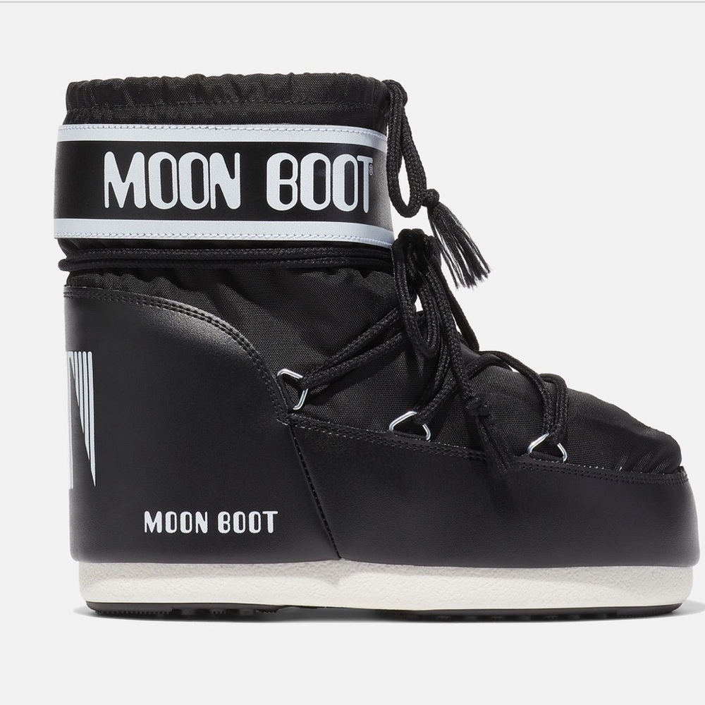 EUC Moon Boot Icon Low Black Nylon Boots